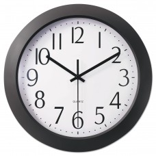 Universal Whisper Quiet Clock, 12", Black -UNV10451   562928097